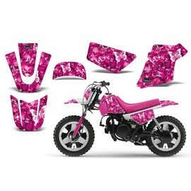 Butterfly-AMRRACING MX Graphics decal kit fits Yamaha PW50 All years-White-Pink-BG