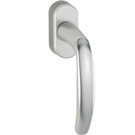 Satin Chrome 90 Degree Right Hand Window Handle - Right Hand Window Door Handle - Satin Chrome Window Frame Handle