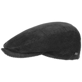 Lipodo Cord Flat Cap Men/Women Cotton Peaked Cap with Lining Cap Sizes 49-61 cm - Black