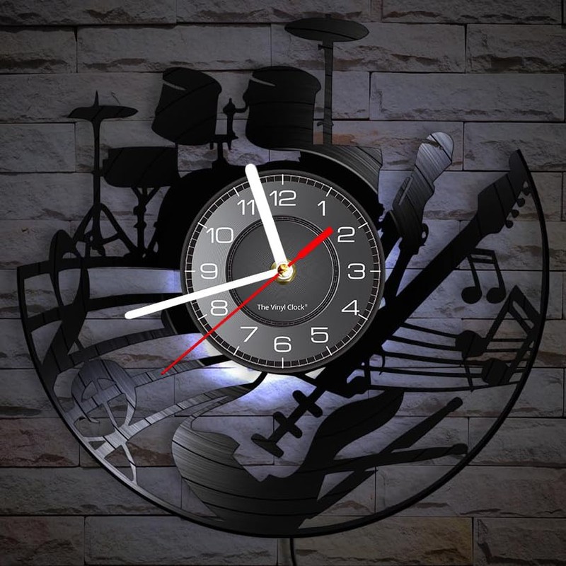 Timethink 12 Inch Guitar and Drum Kit LED Vinyl Record