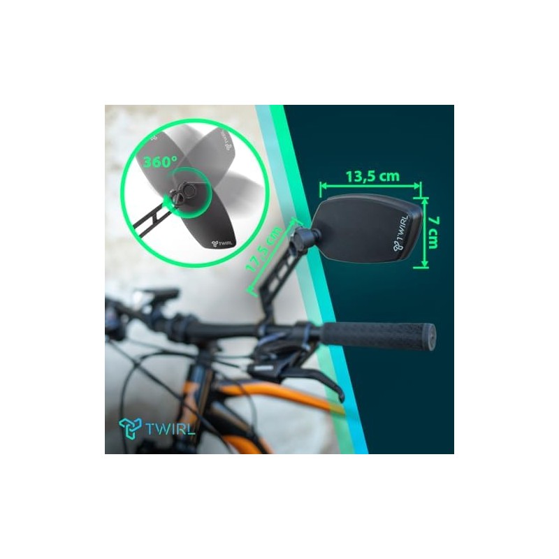TWIRL Spy Space NBS 175 - Espejo retrovisor para bicicleta
