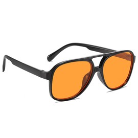 Vintage Polarised Sunglasses for Men Women Classic 70s Retro Sunglasses Aviator Glasses Large with UV400 Protection, beige