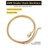 ChainsHouse 14K Gold Snake Chain Necklace for Men Women, Classic
