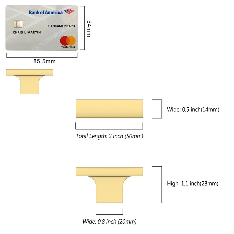 KNOKLOCK 10 Pack Brushed Gold Cabinet Knobs Single Hole Centers,Gold
