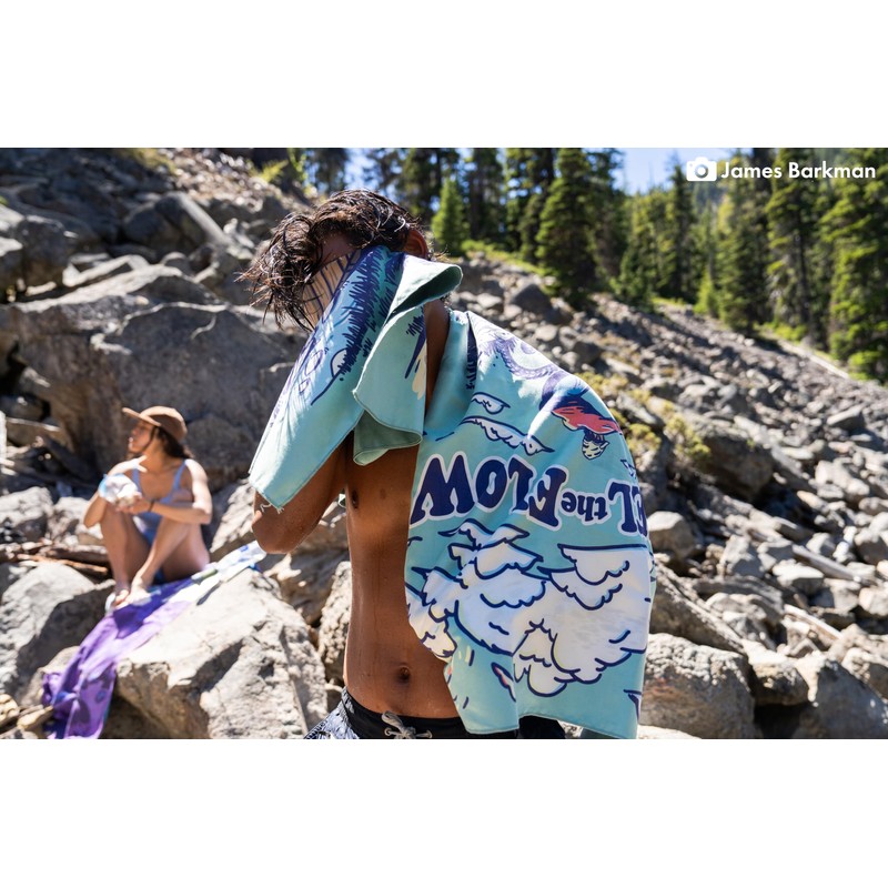 PackTowl Personal Ultralight Microfiber Camping and Travel Towel, Flow Print,