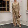 kaimimei Women's Linen 2 Piece Outfits Loungewear Set Button Down