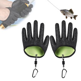 KASELIN フィッシンググローブ 釣り手袋 つかみ 耐切創 釣り用手袋 魚つかみ グローブ 滑り止め 高耐久 携帯便利 耐摩耗性 落下防止 マグネットフック付き 漁業・水産活動 魚捌き用 フック付き