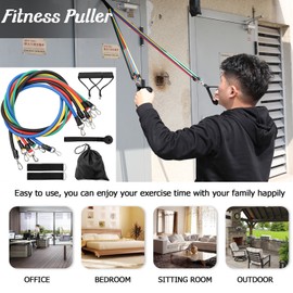 11 Pcs/Set Puller Multi-functional Muscle Strength Yoga Training Rope Resistance Belt