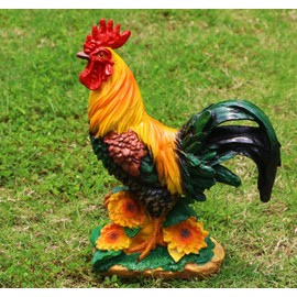 Handsider Rooster Garden Statue Decorations, Chicken Farm Animals Decoration, Yard Chicken Sculpture for Backyard Patio Kitchen Decor & Lawn Ornaments