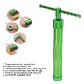 TOPINCN Extrusora de Arcilla de Acero Inoxidable, Extrusora de Pasta de Azúcar, Juego de Herramientas de Decoración de Fondant para Pasteles, Juego de Herramientas de Decoración de Fondant Giratorio