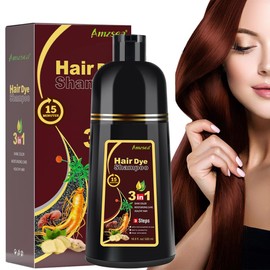 Instant Shampoo for Black Hair, Shampoo for Grey Hair, 3-in-1 Natural Hair Dye for Men and Women (Dark Brown)