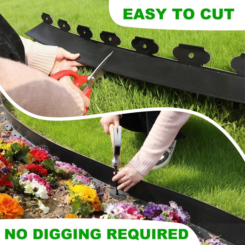 JERIA 4 Inch Tall 33 FT Garden Edging Kit with