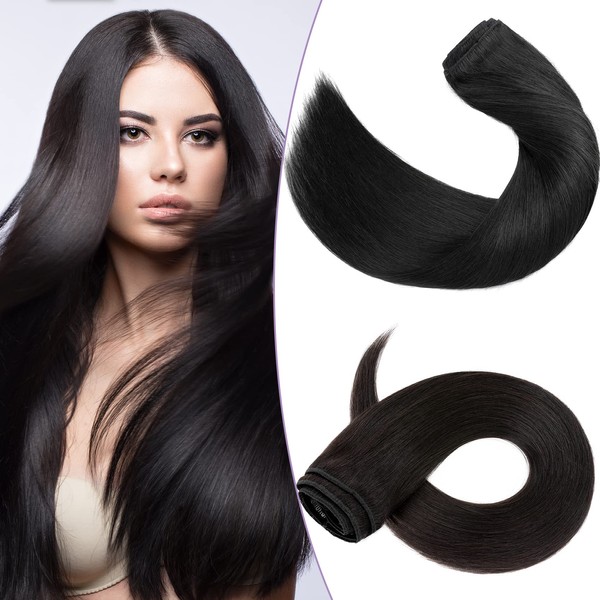 E Double Weft Clip-In Extensions, Real Hair