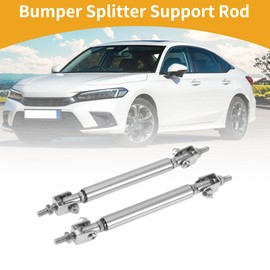 Partuto 2pcs 7.5cm/2.95in Car Splitter Support Rods Adjustable Front Rear Bumper Lip Splitter Strut Rod Tie Support Bars Aluminum Alloy Silver Tone