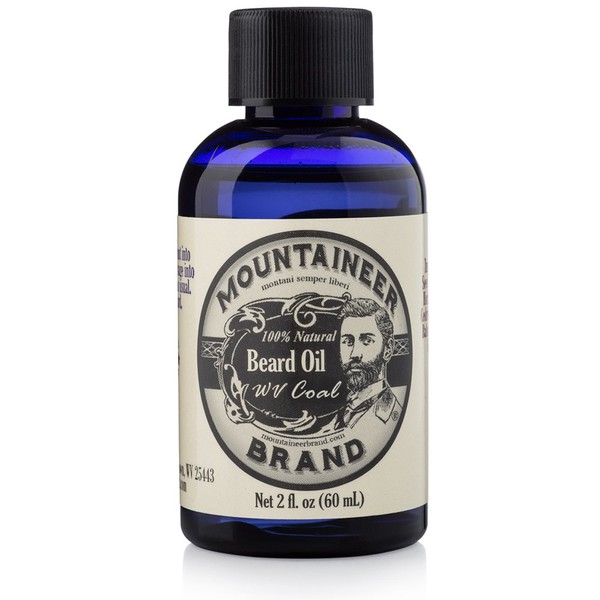 Mountaineer Brand Beard Oil (2 oz) 100% All Natural Premium Beard Oil For Men, Beard Conditioner, Softener & Beard Oil Growth for Men - Grooming Beard Maintenance Treatment (WV Coal)