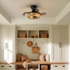 Spacora 28'' Retractable Ceiling Fan with Lights, Flush Mount Small