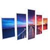 5PCS Frameless Canvas Painting Lakeside Sunset Pattern Wall Art Picture