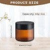 12 Pcs 60g/2oz Amber Glass Jars Empty Cosmetic Containers with