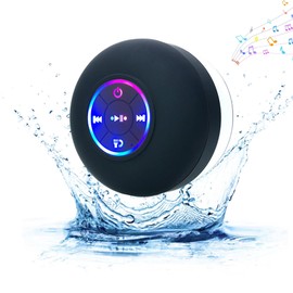 YDCZTYGY Portable Mini Bluetooth Wireless Waterproof Speaker with Suction Cup LED Light for Bathroom Shower or Kids Party