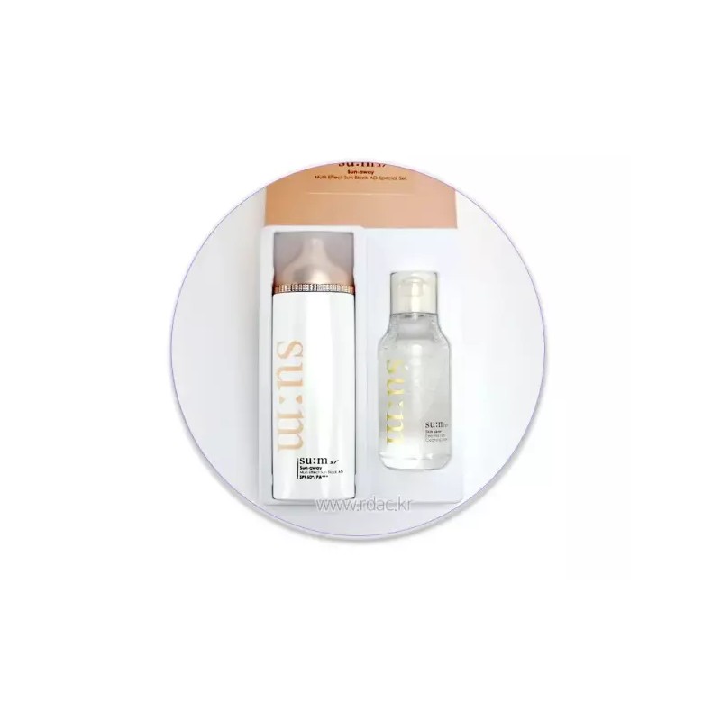 Su:m37° 숨 선 어웨이 멀티 이펙트 선블럭 에이디 100ml 세트