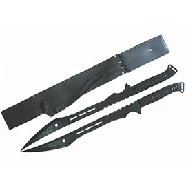 DevilFish 27" Twin Tactical Machete Set w/Nylon Sheath. 19 1/2 Blade