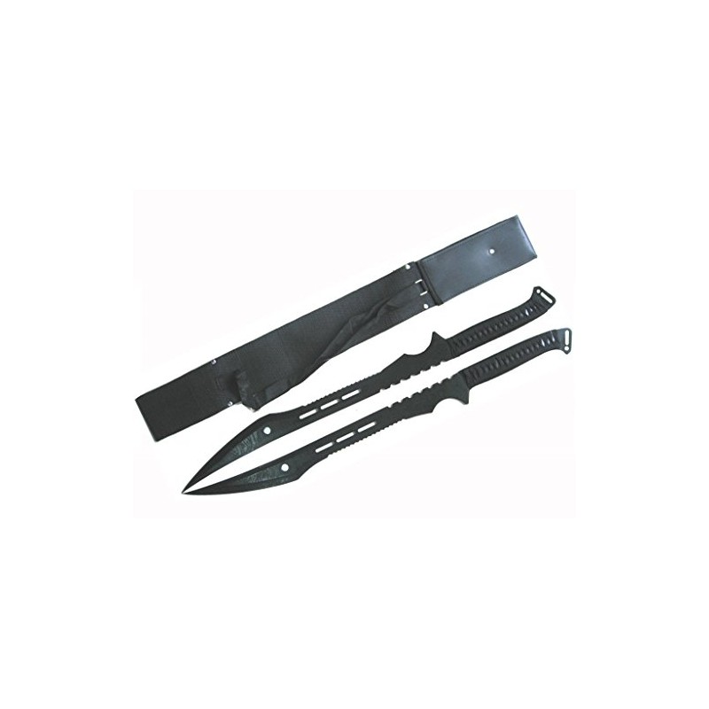 DevilFish 27" Twin Tactical Machete Set w/Nylon Sheath. 19 1/2