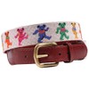 Dancing Bears Needlepoint Belt in Oatmeal by Smathers & Branson
