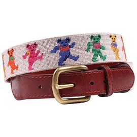 Dancing Bears Needlepoint Belt in Oatmeal by Smathers & Branson
