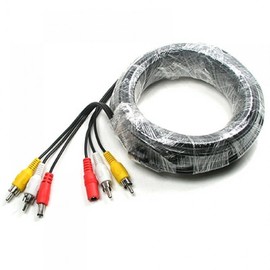 CCTV Cable 15m - 2RCA DC 5.5 Power Black