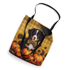 Bernese Mountain Dog Puppy Thanksgiving Pumpkins Sunflowers Tote Bag
