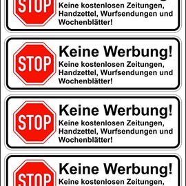 Finest Folia No Advertising Sticker White or Aluminium Cut Individually Removable Digital Print Letterbox Sticker R049