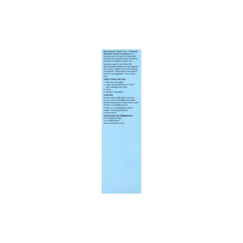 Neutrogena T/Gel 2 in 1 Dandruff Shampoo, 250 ml