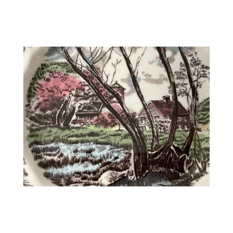 Johnson Brothers set 4 Friendly Village 7 3/4"w desert plates