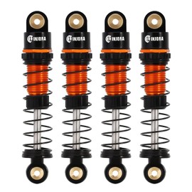 INJORA RC Shock Absorber 39 mm - Oil Damper Aluminium Thread Shock Absorber Upgrade Parts Tuning for Axial 1/24 RC Crawler Car SCX24 Gladiator Deadbolt C10 JLU B17, Gold