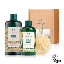 The Body Shop Scalp Care Ginger Shampoo & Body Wash Gift Set (Choose 1 Option) - Moringa / 더바디샵 두피케어 진저 샴푸&바디워시 선물세트 (옵션 택1) - 모링가