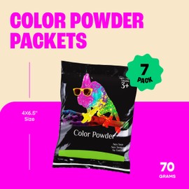 Chameleon Colors 70g Individual Color Powder Packs - 7 Pack - 7 Vibrant Colors - Non-Toxic & Gluten-Free - Great for Holi, Color Wars, Fun Run, Gender Reveal, Summer Camp & More