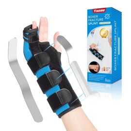YiYame Boxer Fracture Splint, Ulnar Gutter Splint Right Hand, the 4th and 5th Metacarpal Finger Splint Hand Brace, Boxer Orthosis Hand & Wrist Brace for Women & Men, Right, M
