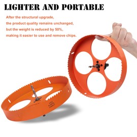 VIKITON 9 Inch Hole Saw with Arbor for Metal Wood Plastic, 9 in Bi-Metal Hole Cutter for Different Project with Smooth and Flat Drilling Edge, Fast Chip Removal, Lighter and Portable