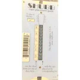 Shubb Guitar TG1 Pocket Size Transposing Slide Chart & Capo Placement Guide