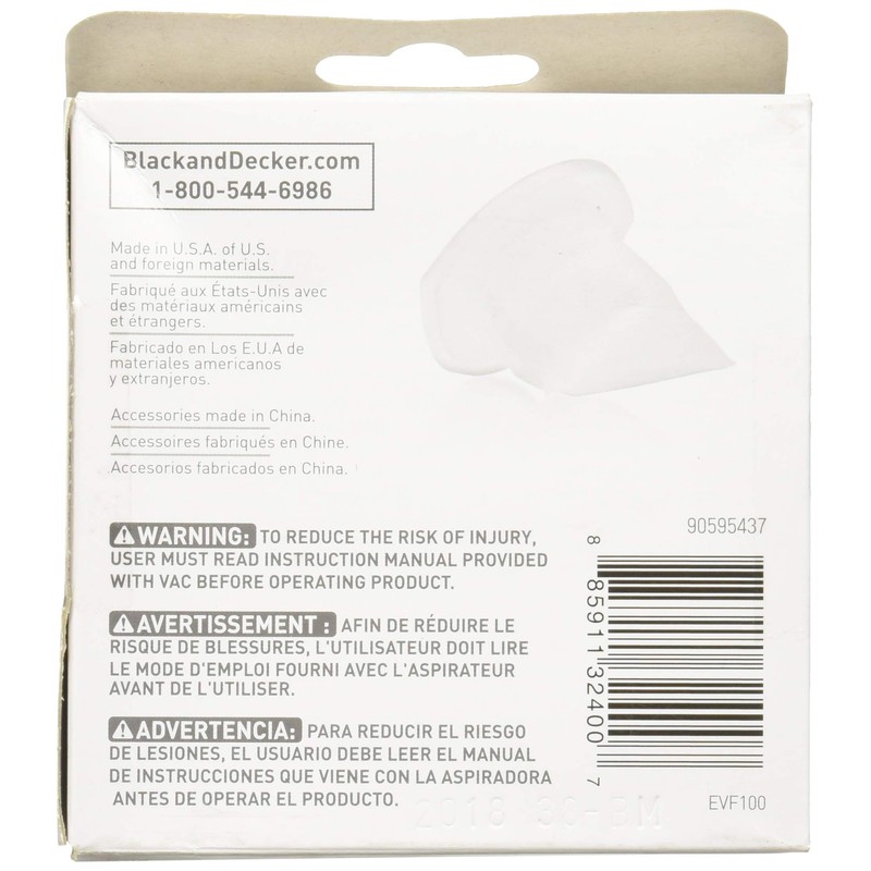 Black+Decker Vacuum Filter For Filter 1 pk