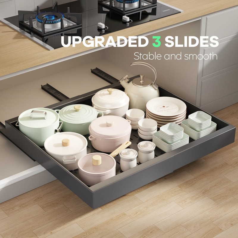 Seinloes 2 Pack Pull out Cabinet Organizer 21" Deep With