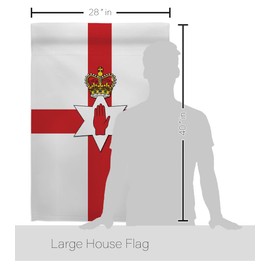 Breeze Decor HS108169-BO-03 Northern Ireland World Nationality Decorative Vertical House Flag Set, 28"x 40" w/Flagpole, Multi-Color