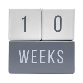 MINIKIN, Set de 3 Bloques Days/Weeks/Months/Years, Milestone Blocks, Material Madera, Regalo Ideal para Embarazada o Recién Nacido, Para Fotografías de Niños y Niñas, Color Gris