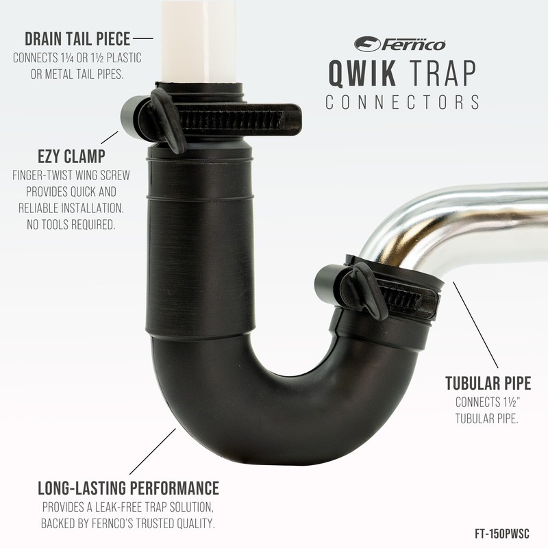 Fernco Qwik Trap Adapter Connects 1.25-inch or 1.5-inch Sink Tailpiece