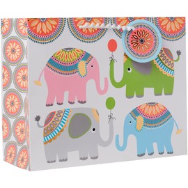 Jillson Roberts All Occasion Gift Bags, Everyday Totes, Medium & Large Baby Paper Gift Bags (5 Pack) Elephants, Honey Bees, Alphabets, Colors, Animals