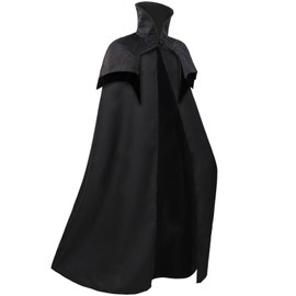 Unisex Vampire Costume Vampire Dracula Devil Cape Stand Collar Gothic Cloak Stand Collar Cloak Magician Cape Black