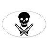 CafePress Skull & Trombones Oval Sticker Oval Car Bumper Sticker