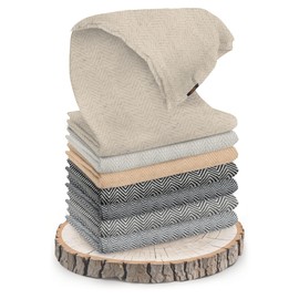 yanopurna Unisex Cashmere Scarf - Hand Woven Stole Made of 100% Cashmere Wool - Warm Wrap Scarf, Neck Gaiter, Head Wrap Cashmere Scarf for Men and Women - Made in Nepal, White Grey Herringbone