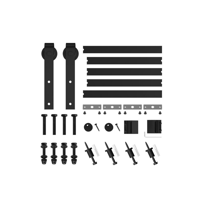 SMARTSTANDARD 6.8FT Barn Door Hardware Kit, Sliding Barn Door Track