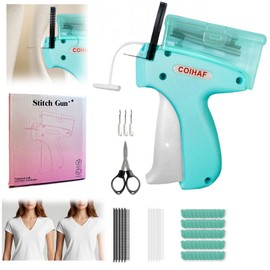 Tagging Gun for Clothing with Fasteners & Scissor, Sticky Gun for Clothes, Tag Gun for Clothes, Quick Clothing Fixer, Garment (Green)